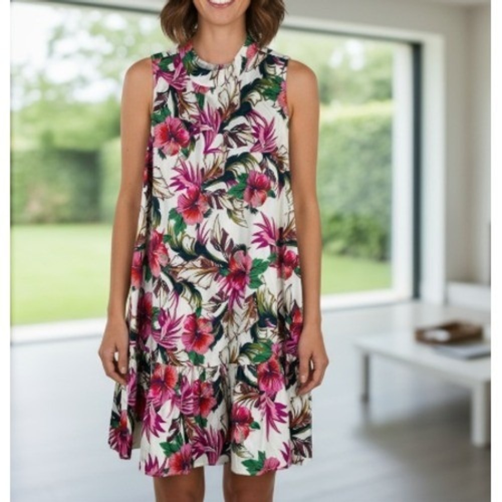 Corey Lynn Calter Anthropologie Floral Tank Sundress Cotton Tropical Size‎ Large